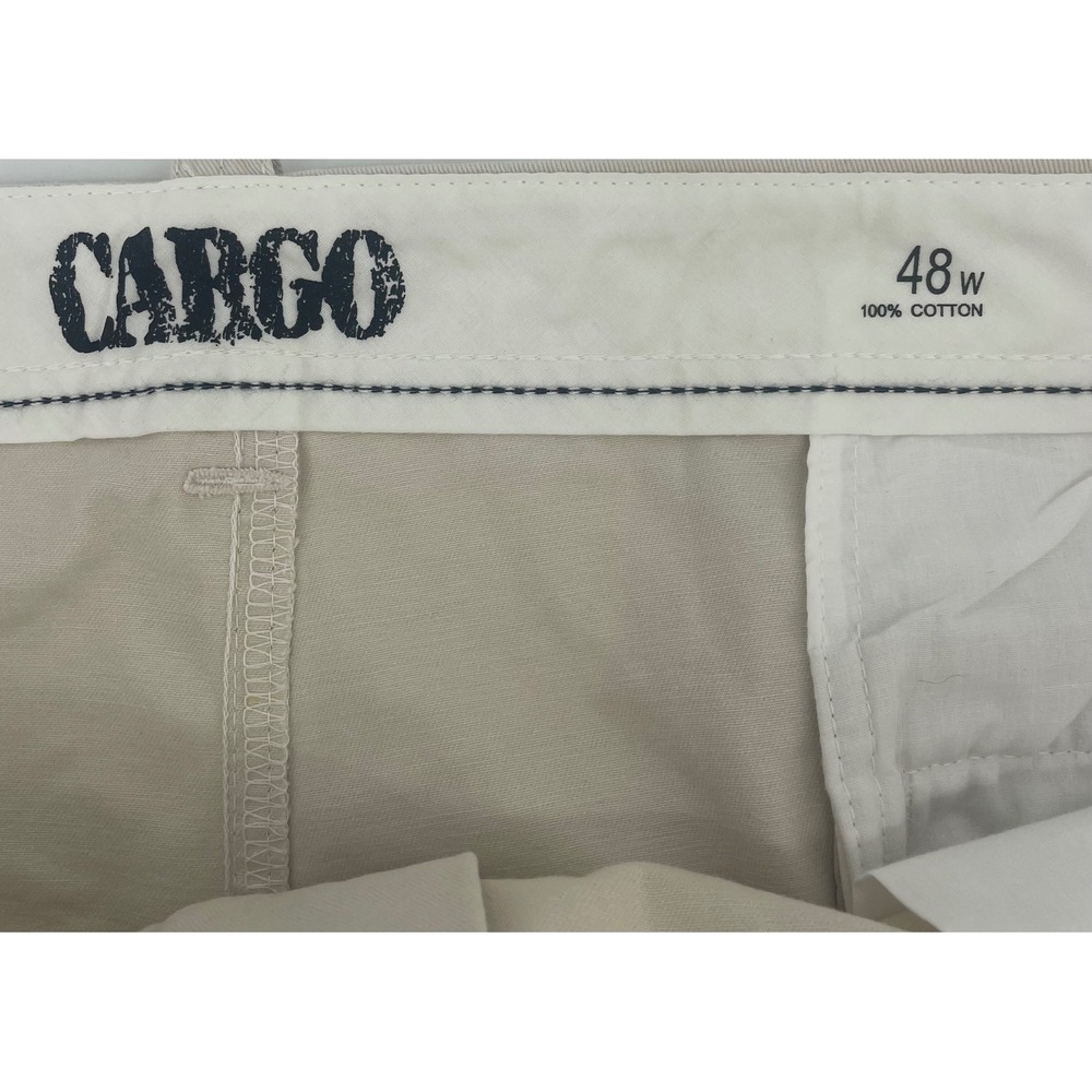 Roundtree & Yorke Cargo Shorts Men 48 Tall Tan Washed Utility Cotton Outdoor New - Picture 2 of 8